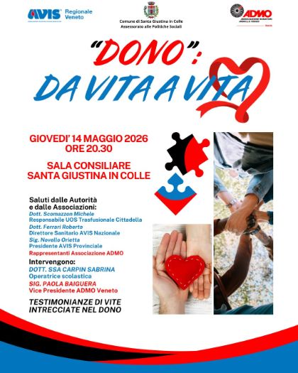 “𝑫𝑶𝑵𝑶”: 𝑫𝑨 𝑽𝑰𝑻𝑨 𝑨 𝑽𝑰𝑻𝑨 - Giovedì 14 maggio 2026 alle ore 20.30